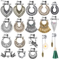 New 2pcs Surgical Steel Ear Tunnels Piercing Plugs Double Flare Flesh Tunnel Gauges Earrings Stretcher Dangle stretchers Plugs