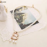 1pc Vintage The Tudors Anne Boleyn Faux Pearl Necklace Choker Jewelry