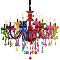 Colorful Crystal Chandelier Bar Candle Crystal Lamp European Engineering Lamp Cafe Chandelier Glass Crystals For Chandeliers