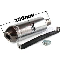 28mm Silver Universal Motocross Motorcycle Exhaust Muffler Tip Pipe for 125 150 160cc Dirt Pit Bike exhaust ATV CQR