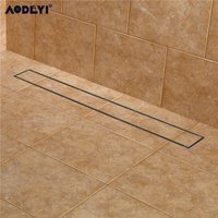 AODEYI 304 Stainless Steel 60cm Tile Insert Rectangular Linear Anti-Odor Floor Drain Bathroom Hardware Invisible Shower 11-208