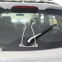 Autocollants de décoration d'essuie-glace arrière de voiture de chien de chiot, autocollant d'art en vinyle de chat Animal pour la décoration drôle de pare-chocs de voiture de camion