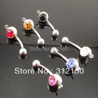 50pcs vertical hoop Add your own Charm Belly Ring Body Jewelry Navel ring Hot Belly Button Rings Summer Body Piercing Jewelry