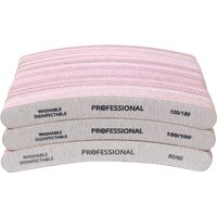 50Pcs Professional Nail File Curved Banana Nail Buffer Polish Sandpaper 80/80 100/100 100/180 Buffing Unha Limas Para Manicure