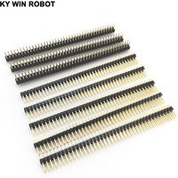 10 PCS 2.54mm 2 x 40 Pin gold plated Male Double Row Pin Header Strip Connector 80 Pin