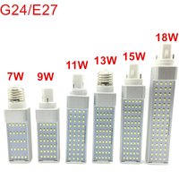 Ampoule LED Corn E27 G24 SMD 2835, lampe LED 180 degrés AC85-265V 7W 9W 11W 13W 15W 18W 25/35/40/50/60/64 LED, éclairage LED