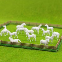 100pcs HO Scale 1:87 Unpainted Farm Horse White Model Horses Different Poses AN8702B