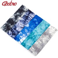Geebro Women's Tie Dye Elastic Headband Summer Cotton Soft Stretch Turban Headband For Girls Flat Hair Bands Hair Accessory
