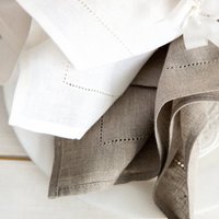 Serviettes blanches à ourlet, 6 pièces, serviette de Cocktail pour fête de mariage, serviette en dentelle, nappe en lin, serviette en coton