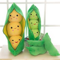 25CM Cute Children's baby Plush Peas Filled Plant doll Toy Children Kawaii Quality Pea-Shaped Pillow Toy Boy Girl Gift