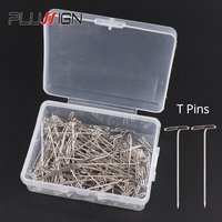 Plussign T Pins Wig Making Tools Wig Pins 50 Pieces Stainless Steel T-Pins 38Mm/1.5Inch Block Hair Tool
