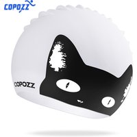 COPOZZ Waterproof Silicone Swimming Cap Long Hair Professional Women Swim Hat Ear Protection Water Sports Swimming Pool Cap