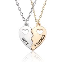 2pcs Romantic Best Friend Pendant Necklace Women Hollow Heart Best Friends Forever BFF Friendship Jewelry Accessories 2025