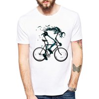 Worn Out Bike Men's T-Shirts Skeleton Bicycle Short Sleeve Creative Cycling Art Tshirts Fashion Skull Design Top Streetwear Tees