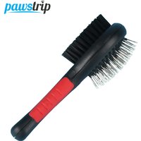 Peigne Double face pour chien, brosse à cheveux longs, manche en plastique, brosse de bain de Massage pour chiot et chat, outil de toilettage multifonction pour animaux de compagnie, 1 pièce