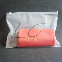 100x Custom Matte Frosted Clear Plastic Packaging Zipper Bag for Bikini T Shirts Swimwear Clear Zip Lock Clothing Bags With Logo