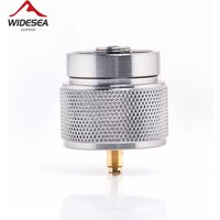 Widesea 1 lb. propane small gas tank input EN417 Lindal Valve Output outdoor camping stove Convert cylinder LPG canister adapter