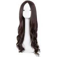 Dark Brown Wigs Fei-Show Synthetic Heat Resistant Fiber Long Curly Middle Part Line Hair Women Female Salon Party Hairpiece