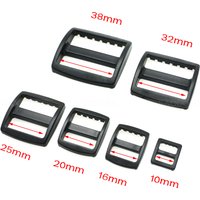 10pcs/pack Plastic Slider Tri Glide Adjust Buckles Backpack Straps Webbing 10/16/20/25/32/38mm Wider Style Black