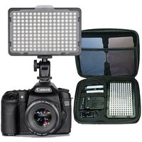 176 pcs LED Light for DSLR Camera Camcorder Continuous Light, Battery and USB Charger, Carry Case Photography Photo Video Studio