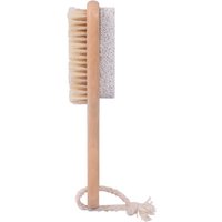 1Pc 2 in 1 Multi Wood Handle Pumice Stone Foot Brush Scrubber Feet Exfoliating Dead Skin Remover Natural Bristle Massage Tool