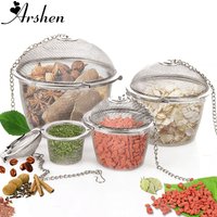 Arshen 3 tailles sachet d'assaisonnement aux épices passoire à thé couvercle en chaîne boule de maille en acier inoxydable thé café filtre panier infuseur outils