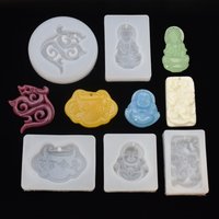 SNASAN Guanyin Buddha Pendant With Hole Silicone Mold Resin Casting Mould Jewelry Making Geometry Molds Square Round