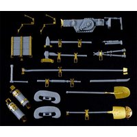 1/35 Scale Late WWII German Vehicle Tool Set (Resin+PE) Military Model Accessory
