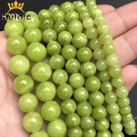 Natural Stone Beads Lemon Green Jades Round Loose Spacer Beads For Jewelry Making 6/8/10mm DIY Handmade Bracelets 15''Strand