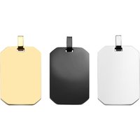 10 Pcs Wholesale 33x20 Rectangle Unisex Stainless Steel Stamping Blank ID Dog Tags Pendant Necklace Jewelry Makings