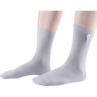 Pair of Conductive Slivery Fiber Electrode TENS Socks Massage Socks With Adapter Cables For TENS/EMS Unit