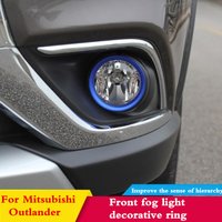 For Mitsubishi Outlander 2015 2016 2017 2018 Front fog light decorative ring Cover Stickers external modification decoration