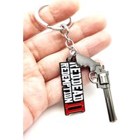 Game RedDead Redemption 2 Keychain Keyrings Gun Toy Chaveiro Bag Jewelry Souvenir llaveros Memento For Fans