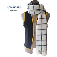 Anime Natsu Dragneel Scarf Winter Cashmere Plaid Scarves Fashion Cosplay Props for Halloween Carnival Christmas Gift