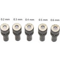 50Pcs 6mm Misting Nozzle 0.1~0.8mm Quick Connect Metal Nozzle Garden Atomization Irrigation Sprinkler Cooling Landscaping Nozzle
