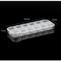 One piece 13x5x1CM 12 slots Compartment Plastic Storage Box Adjustable rectangle Jewelry Container Box Case for Beads&earrings