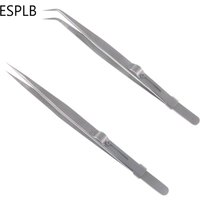 6.3'' Slide Lock Stainless Steel Presicion Adjustable Tweezers Straight/Curved Tip Anti Static Tweezers for Jewelry Electronic