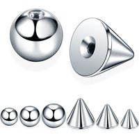 100pcs/lot Stainless Steel Screw Balls Spike Accessories For Lip Nipple Belly Tongue Eyebrow Ear Piercing Rings Jewelry 14G 16G