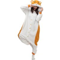 Adult Kigurumi Golden Hamster Animal Onesie Pajamas Cartoon Cosplay Costume For Halloween Carnival Party