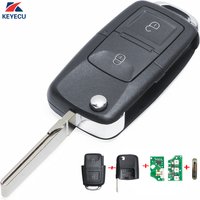 KEYECU 2 Buttons 7M3 959 753 Flip Remote Key Fob 434MHz ID48 Chip For VW Volkswagen Some Sharan Models 2004 2005 2006 2007 2008