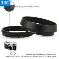 JJC 49mm Metal Lens Hood for Fujifilm X100VI X100V X100F X100T X100S X100 X70 replaces Fujifilm LH-X100 AR-X100 Adapter Ring
