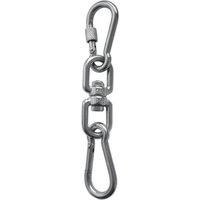 304 Stainless Steel Double Ended Swivel Eye Hook and Safety Carabiner Spring Snap Hook Swivel Shackle Ring Connector Set of 3