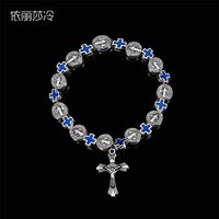 Jesus Cross Beaded Bracelet, Christ Saint Saint Benedict's Beaded Bracelet, Christ's Core Beaded Sacred Heart Bracelet.