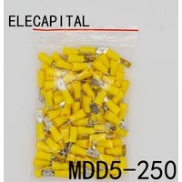 MDD5-250 MDD5.5-250 male Insulated Spade 100PCS/Pack Quick Connector Terminals Crimp Terminal AWG MDD