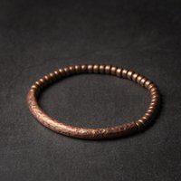 Handmade Hammered Pure Copper Bracelet Vintage Artificial Oxidized Street Rock Style Metal Unisex Jewelry For Men Women