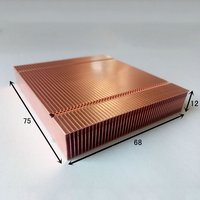 68*75*12mm Pure Copper Cooling fins finned DIY Lengthening or shortening Custom Cooling fin Heatsink