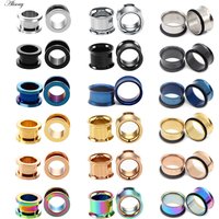 1pc 2mm-25mm Stainless Steel Ear Plugs Tunnels Rose Gold Color Screwed Earrings Expander Earlet Gauges Body Piercings Jewelry