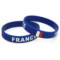 1PC France Natinal Flag Silicone Wristband Blue Football Sports Souvenir Silicone Rubber Bracelets&Bangles Adults Gifts SH220