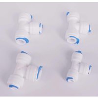 Fit for 1/4" 3/8" OD Tube Tee 3 Ways Equal Reducer Pushfit Connector Fitting Aquarium Reverse Osmosis RO Water Dispenser System