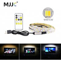 LED Strip Light CCT USB Dimmable 5050 5V CW WW RF Remote Controller Adjustable PC LED Stripe Tape Tira USB Backlight TV Lighting